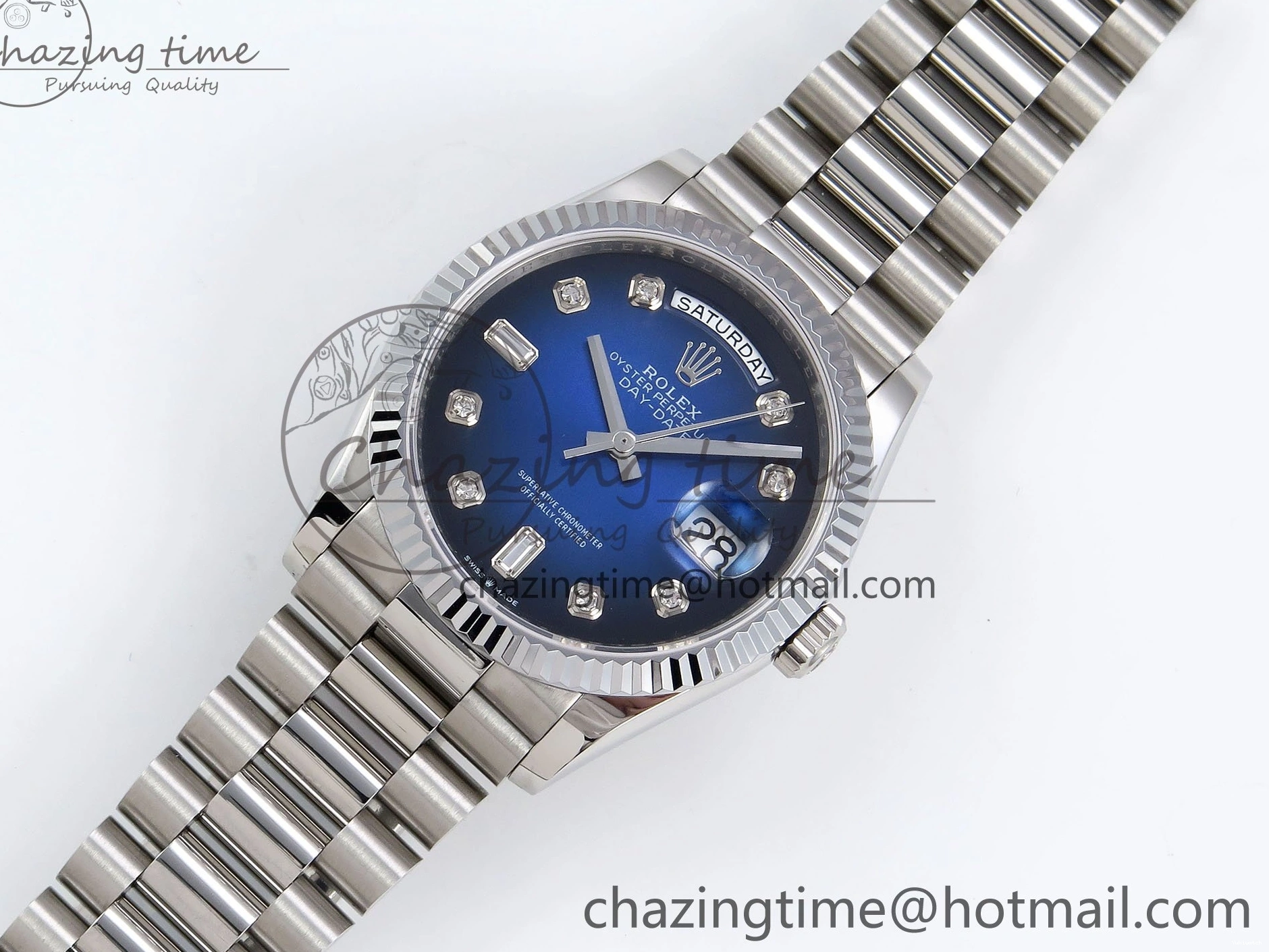 Diamonds 36 A2836 Dial on Day SS Edition Blue Date Best SS TWSF Bracelet 0411